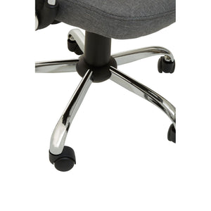 Grey Home Office Chair with Chrome Arms