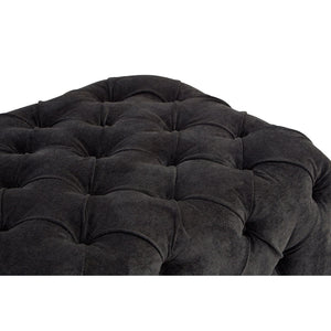 Fenton Black Fabric Footstool