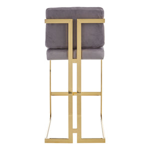 Azalea Grey Velvet Bar Stool