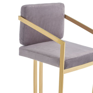 Azalea Grey Velvet Bar Stool