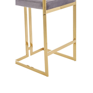 Azalea Grey Velvet Bar Stool