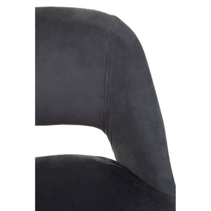 Warren Grey, Black Velvet Bar Chair
